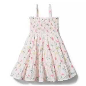 Janie and Jack Girls Floral Eyelet Tiered Dress